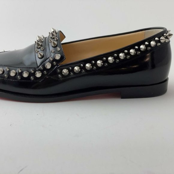 Christian Louboutin MATTIA SPIKES Stud Leather Loafer Flat Moccasin Shoes - Picture 8 of 10